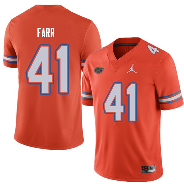 Jordan Brand Men #41 Ryan Farr Florida Gators College Football Jerseys Orange